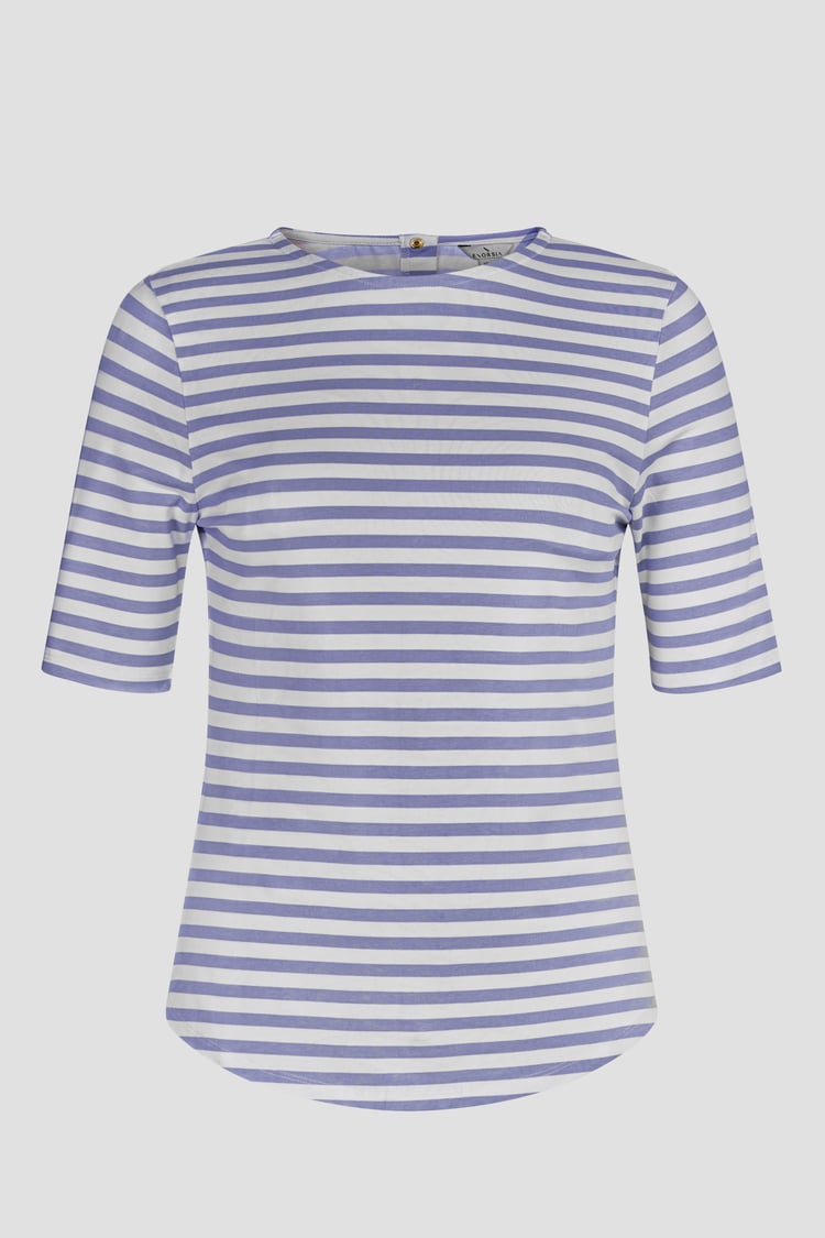 Stripe Jersey Button Back T-Shirt Top