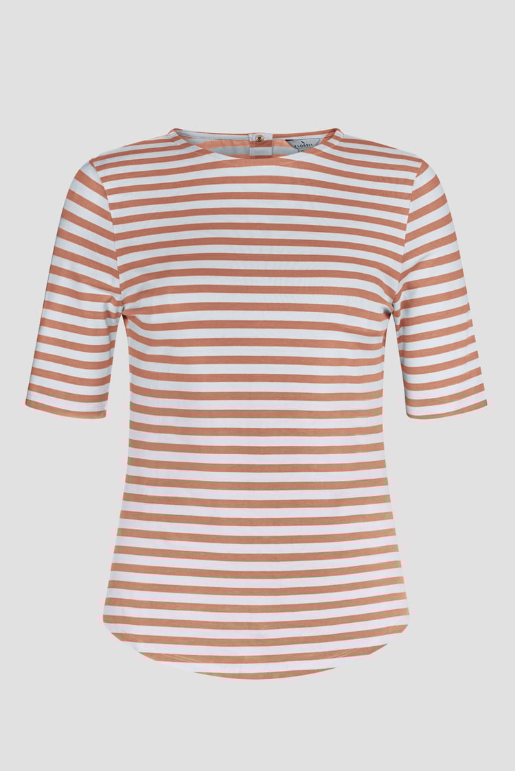 Stripe Jersey Button Back T-Shirt Top