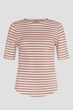 Stripe Jersey Button Back T-Shirt Top