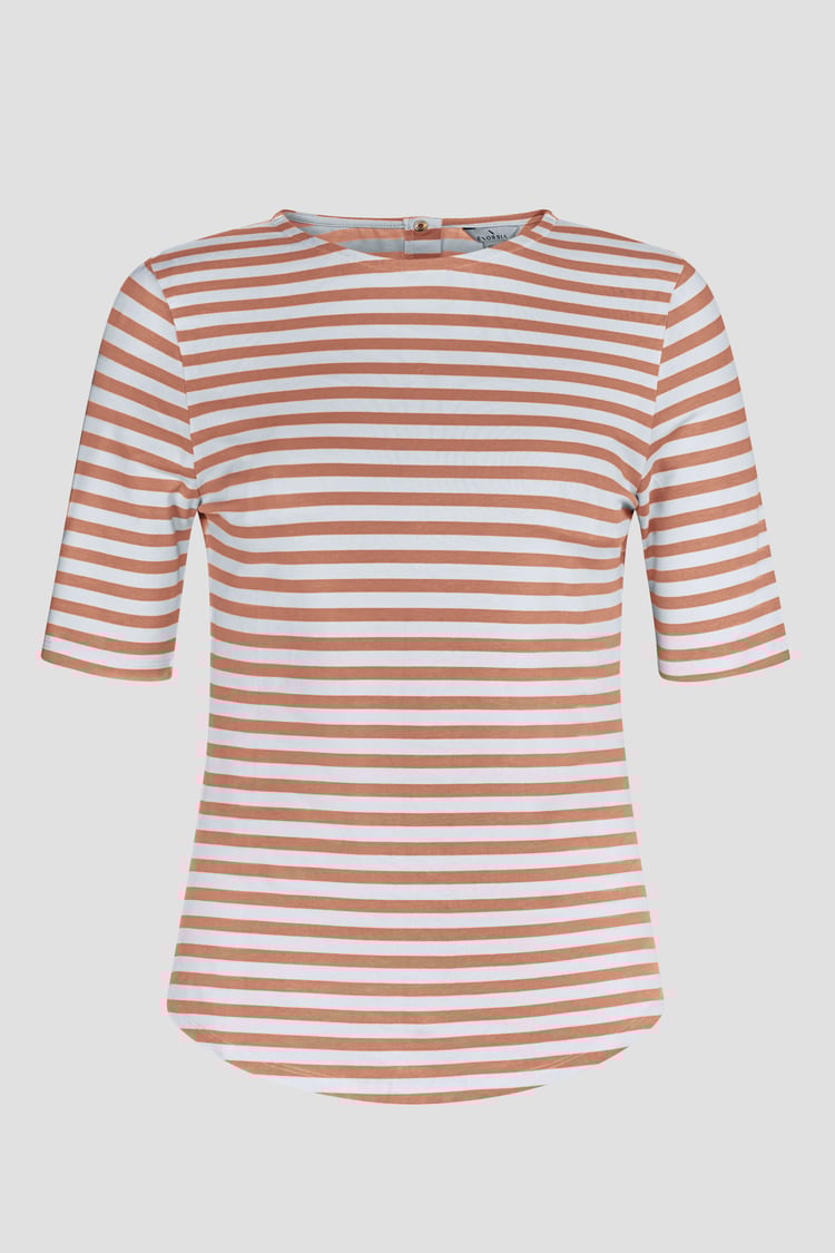 Stripe Jersey Button Back T-Shirt Top