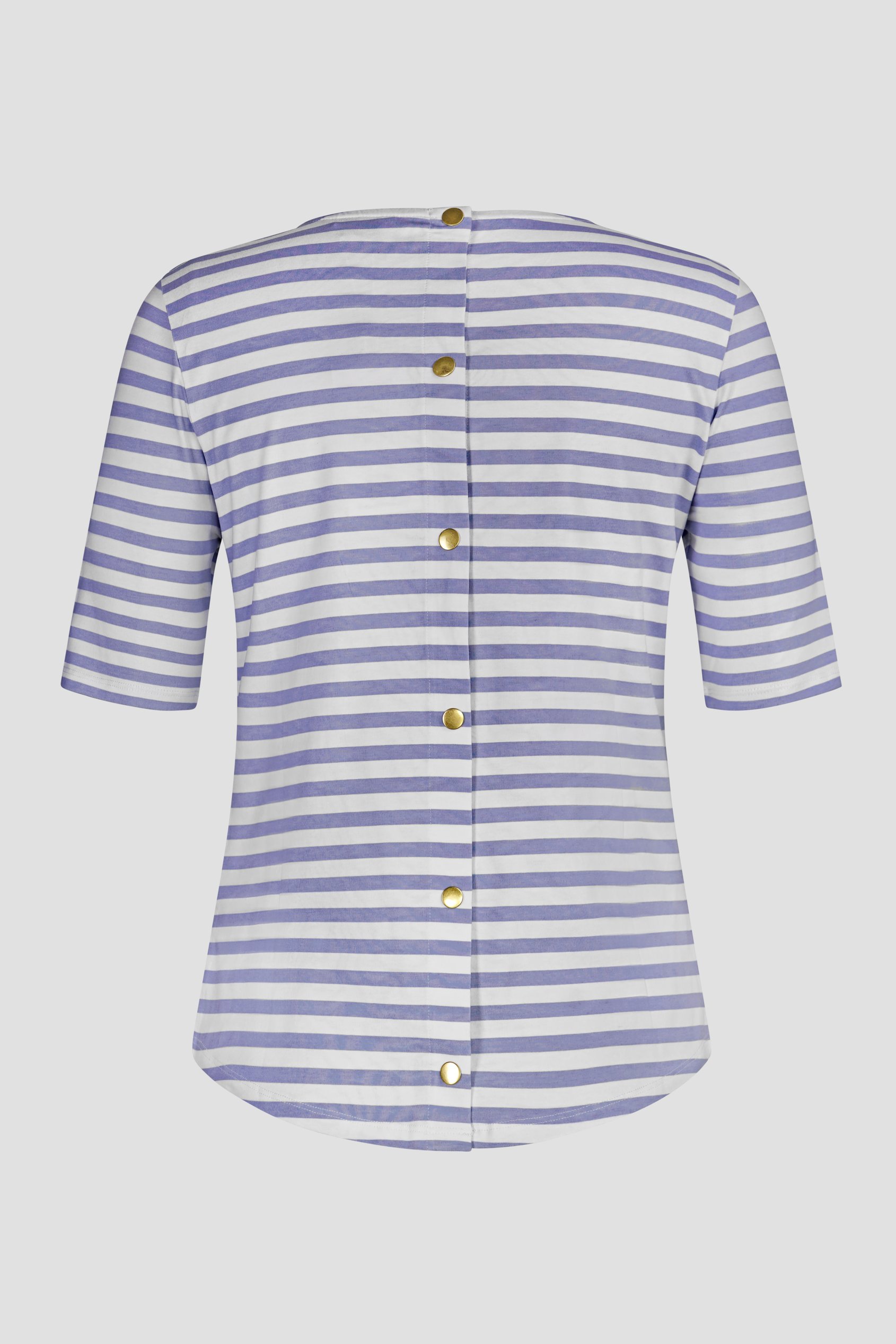 Stripe Jersey Button Back T-Shirt Top