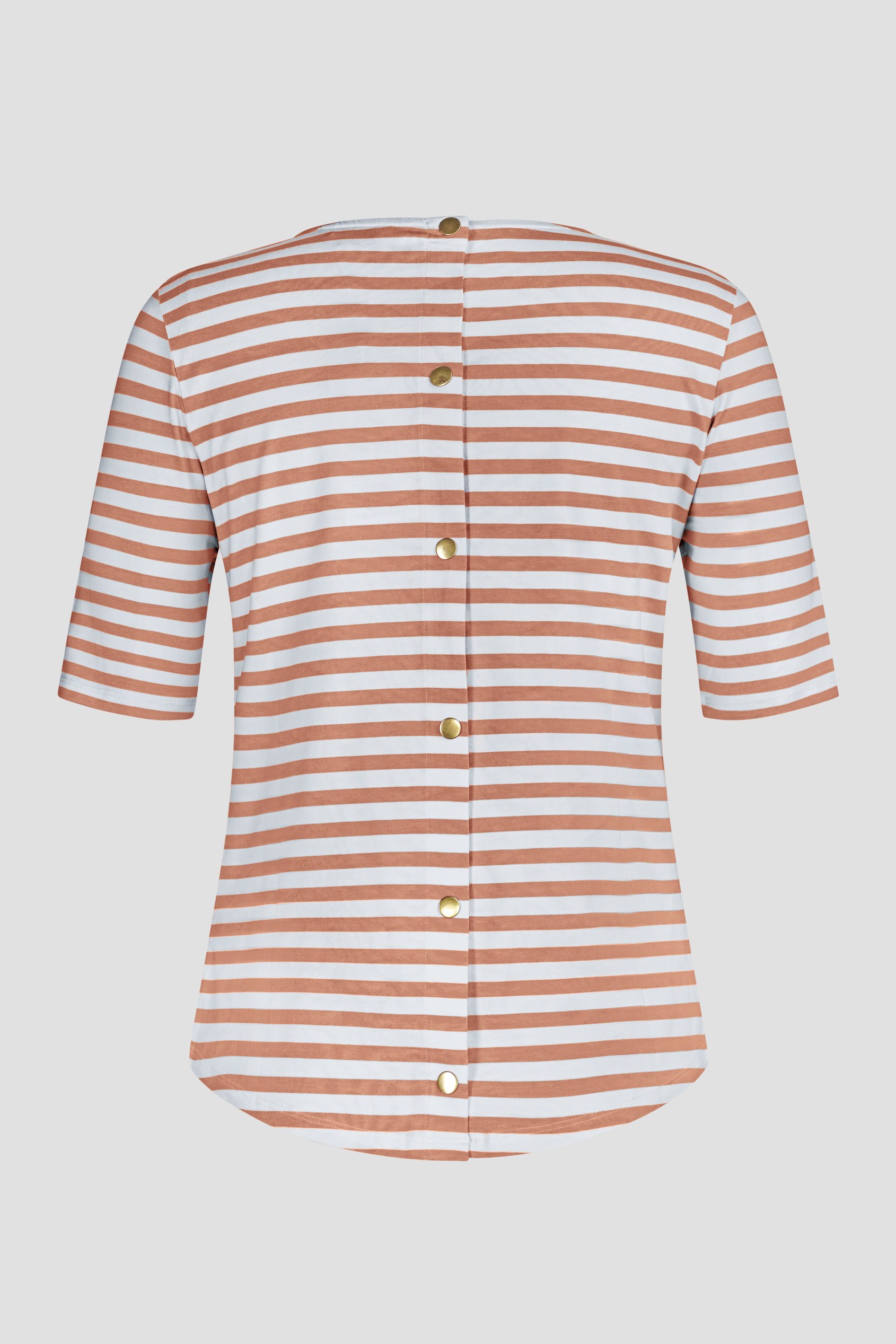 Stripe Jersey Button Back T-Shirt Top