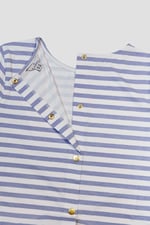 Stripe Jersey Button Back T-Shirt Top