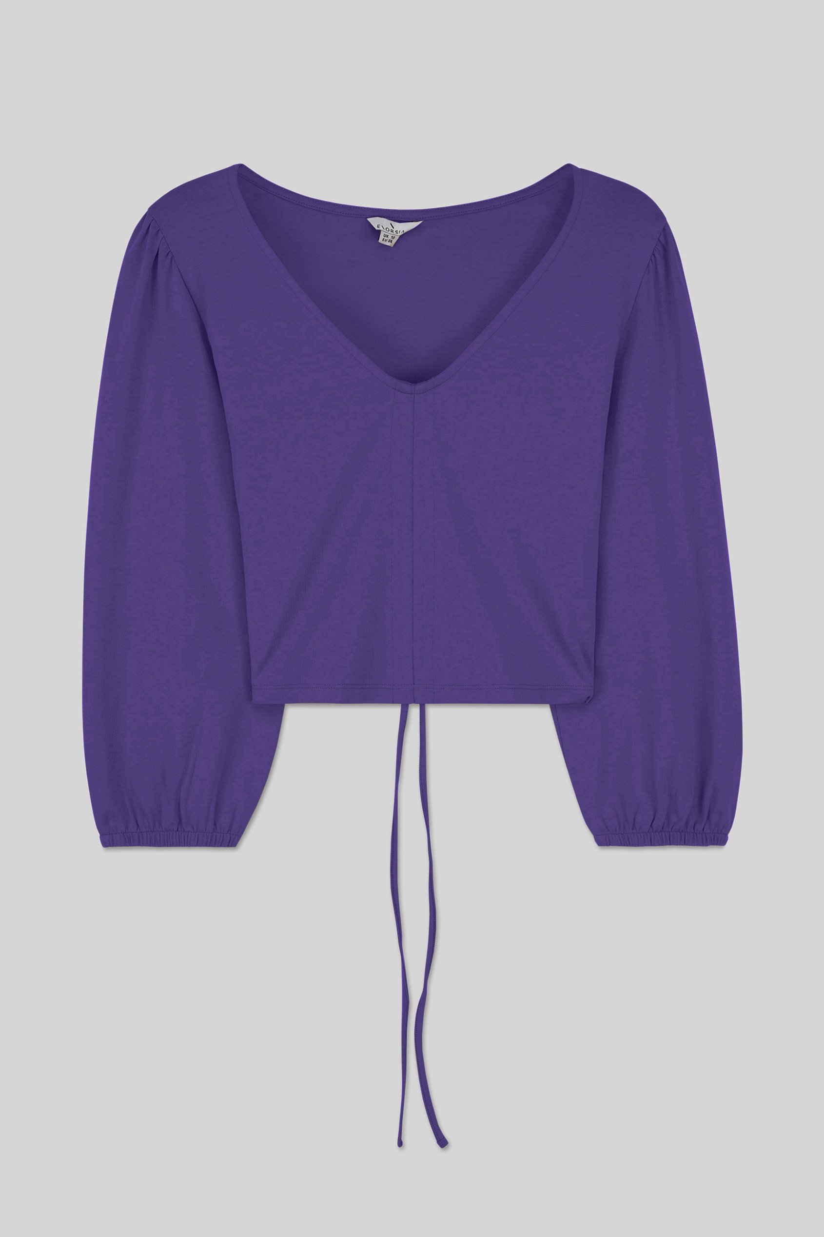 Womens Ruched Long Sleeve Crop Top