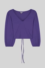 Womens Ruched Long Sleeve Crop Top