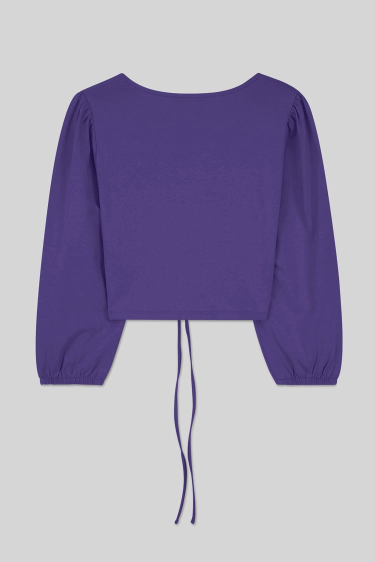 Womens Ruched Long Sleeve Crop Top