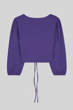 Womens Ruched Long Sleeve Crop Top