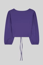 Womens Ruched Long Sleeve Crop Top