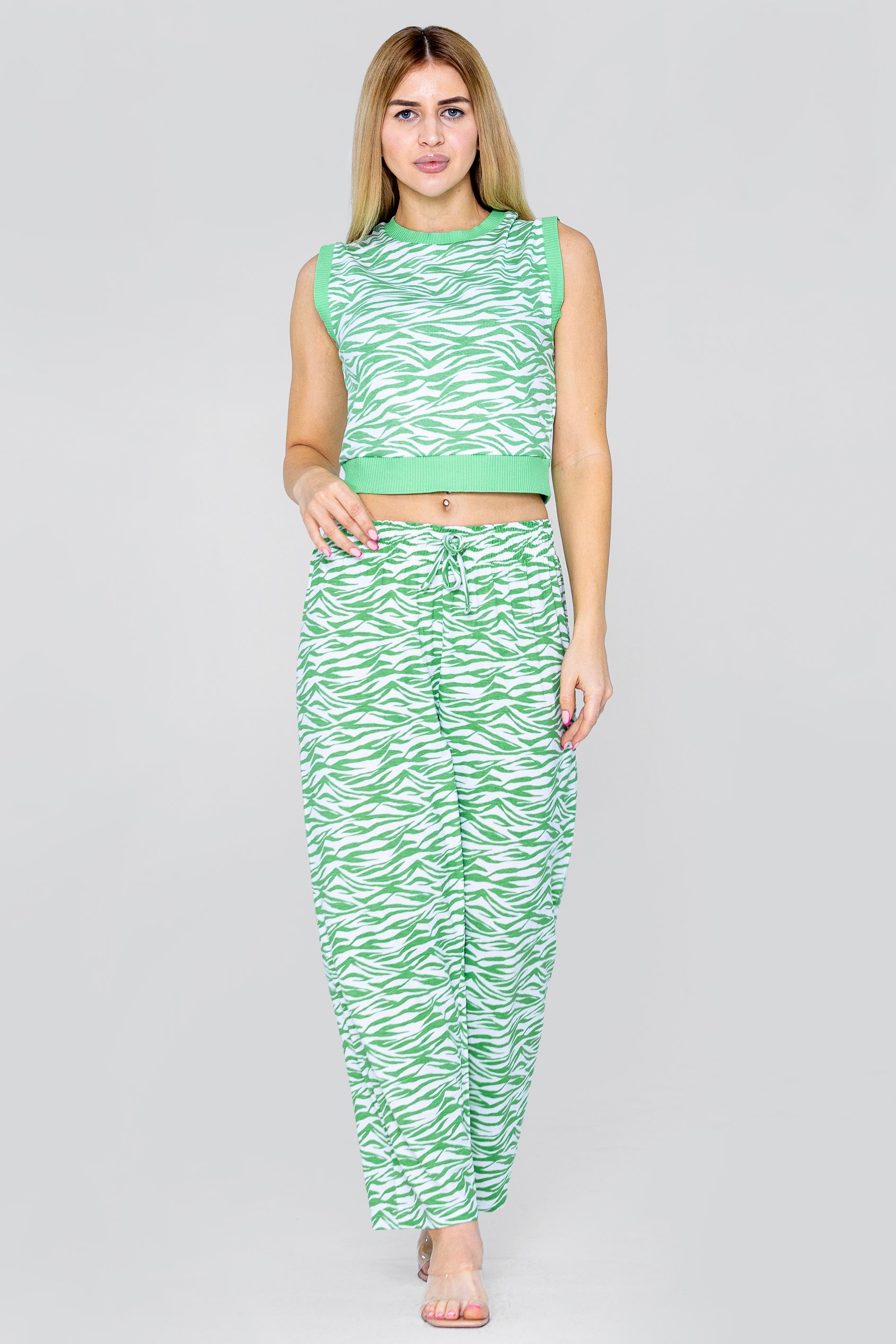 Zebra Print Straight leg Trousers