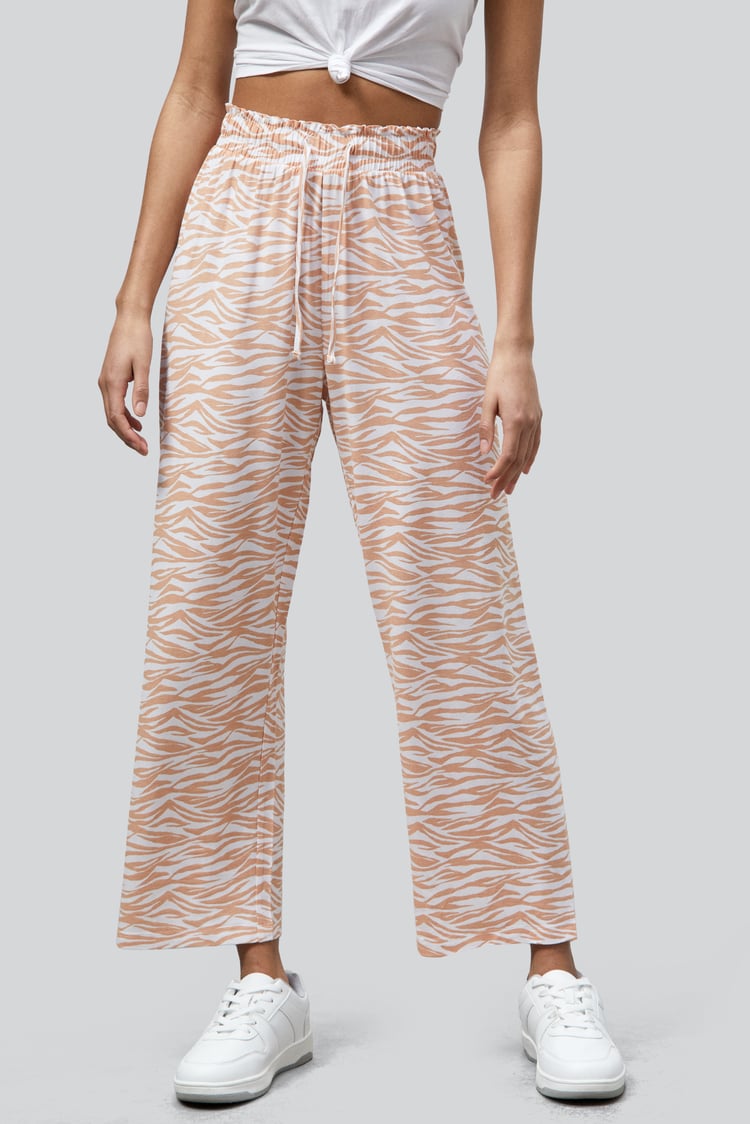 Zebra Print Straight leg Trousers