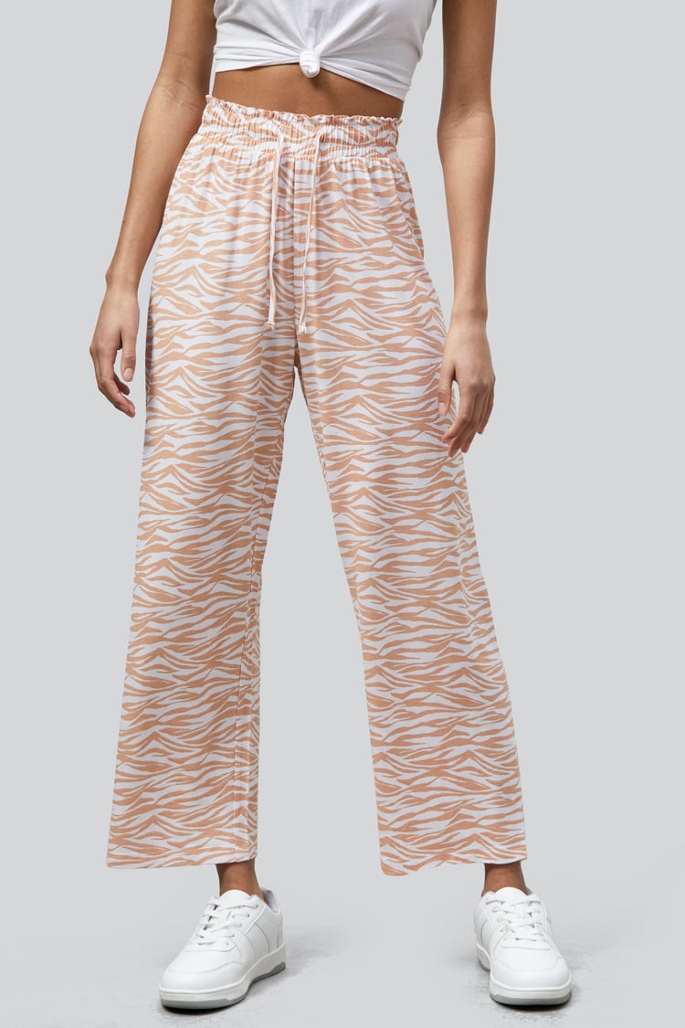 Zebra Print Straight leg Trousers