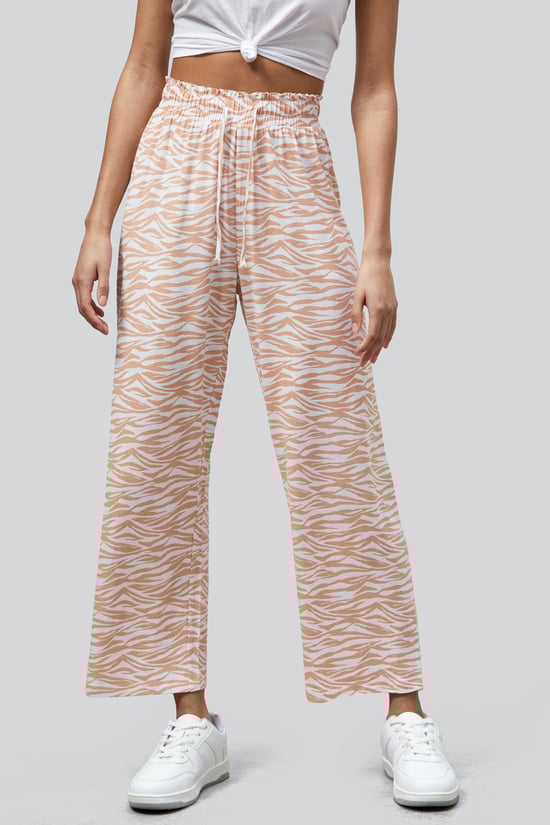 Zebra Print Straight leg Trousers