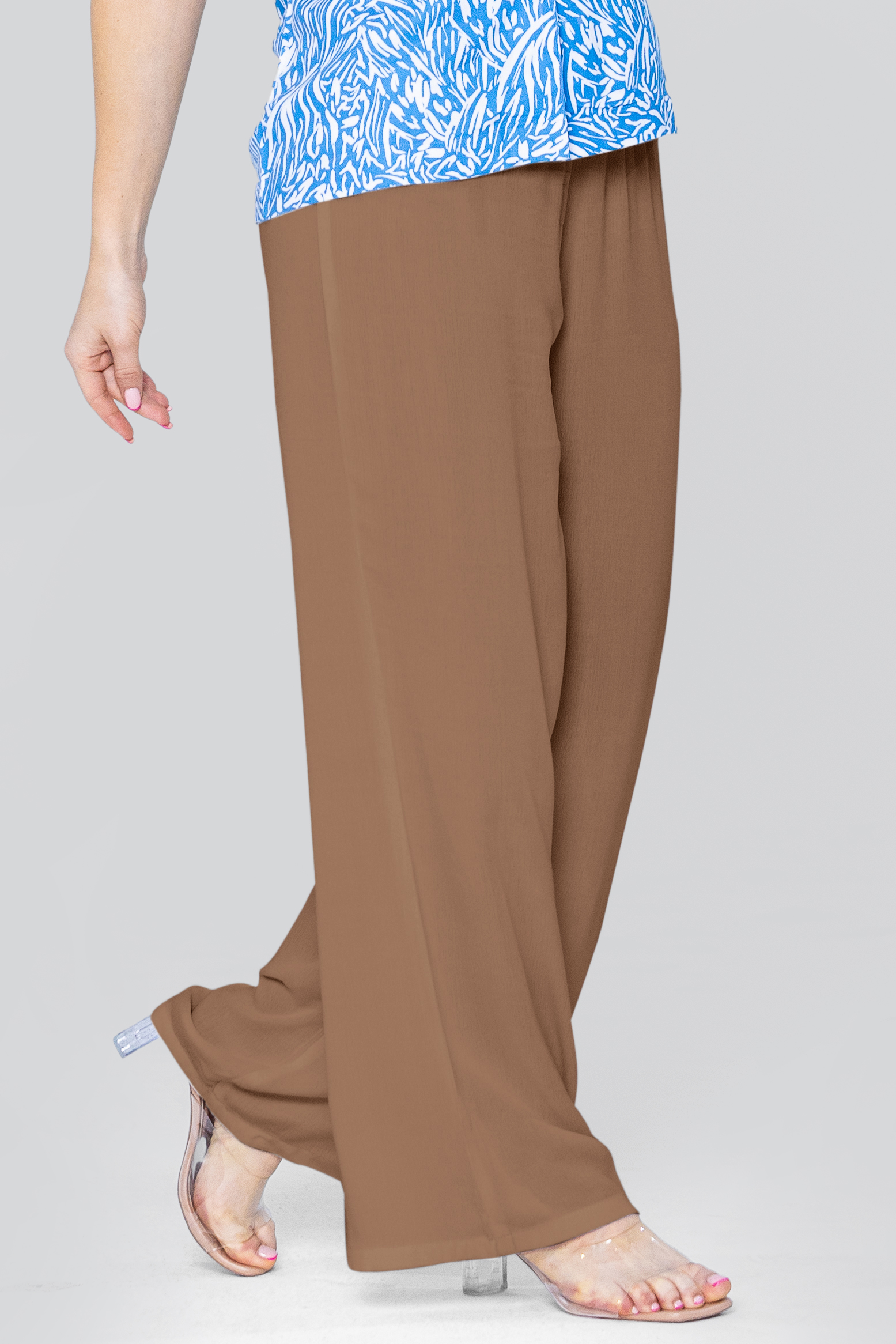 Crepe Viscose Wide Leg see through Trousers