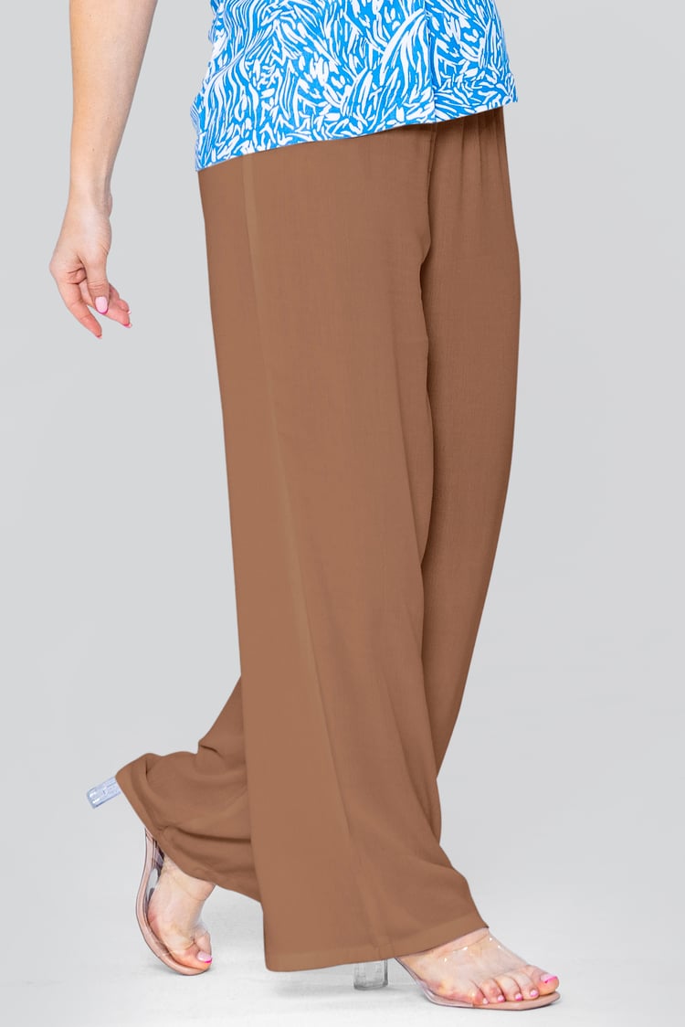 Crepe Viscose Wide Leg see through Trousers