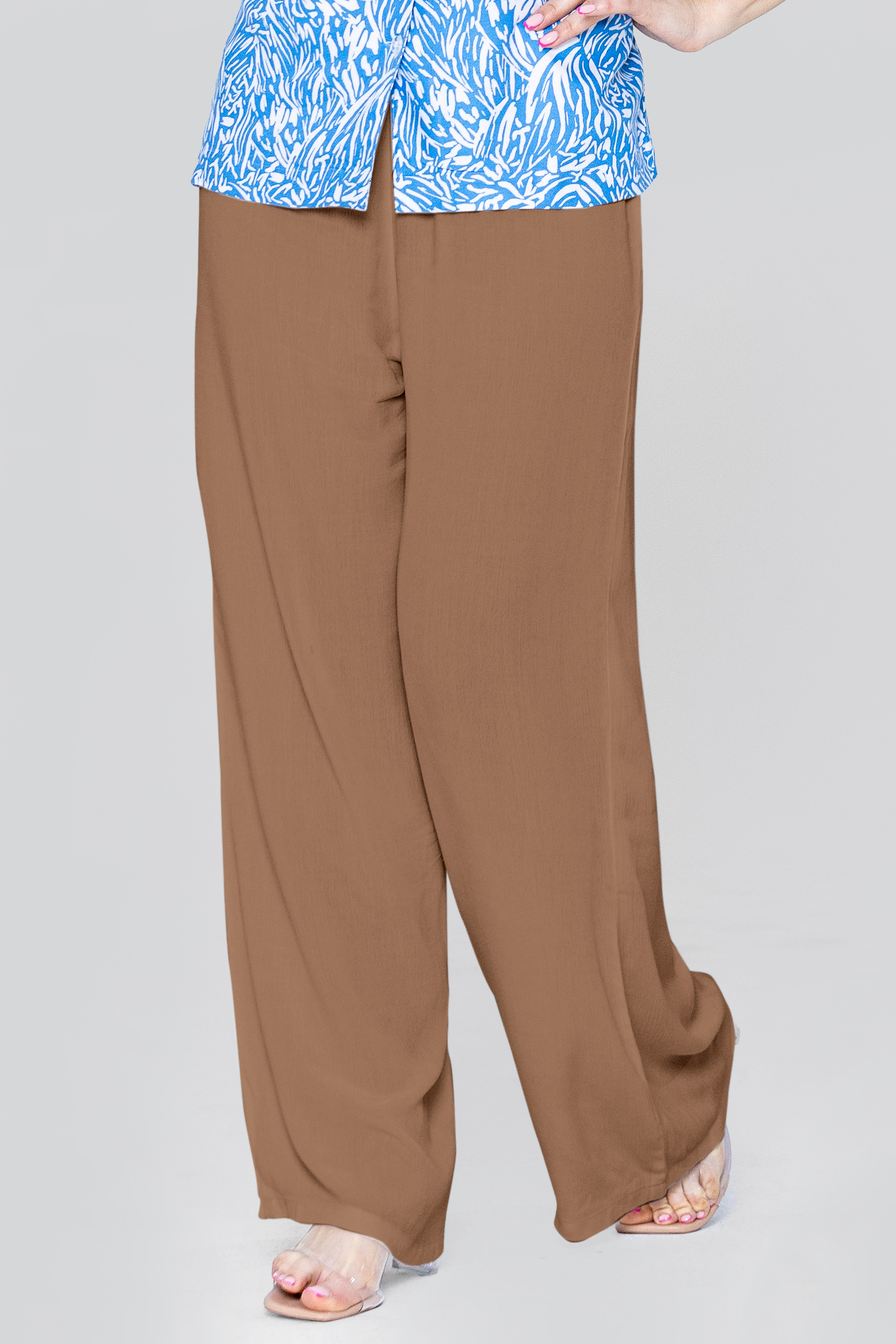 Crepe Viscose Wide Leg see through Trousers