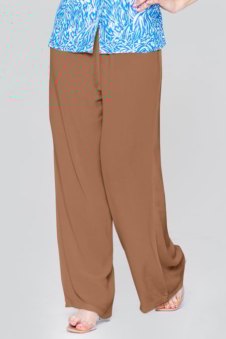 White see through Crepe Viscose Wide-Leg Trousers