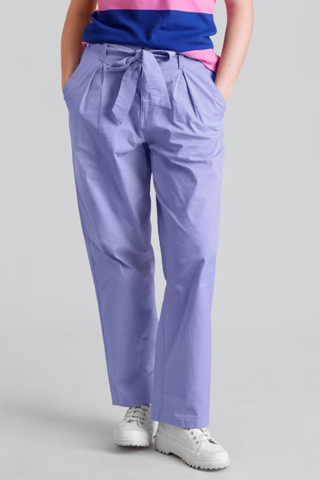 Blue Regular Fit Cotton Stretch Dobby Trouser