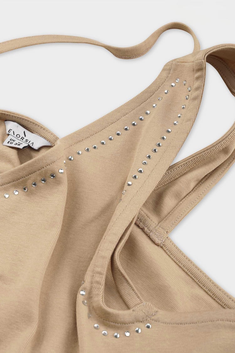 Solid ​Knitted Asymmetrical Tank Top