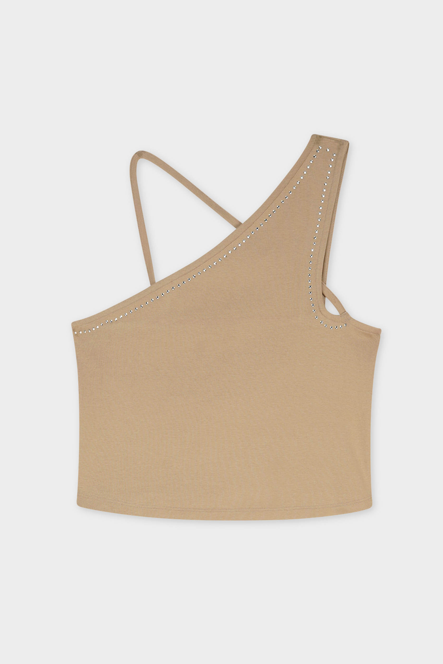 Solid ​Knitted Asymmetrical Tank Top