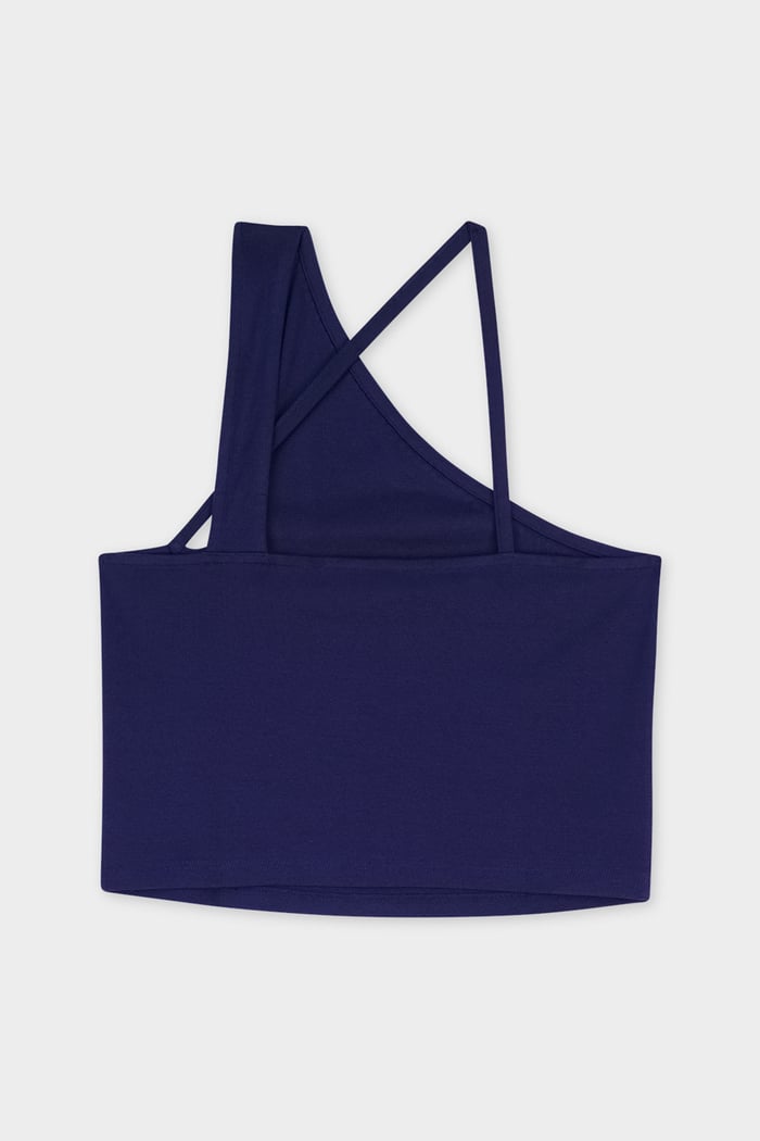 Solid ​Knitted Asymmetrical Tank Top