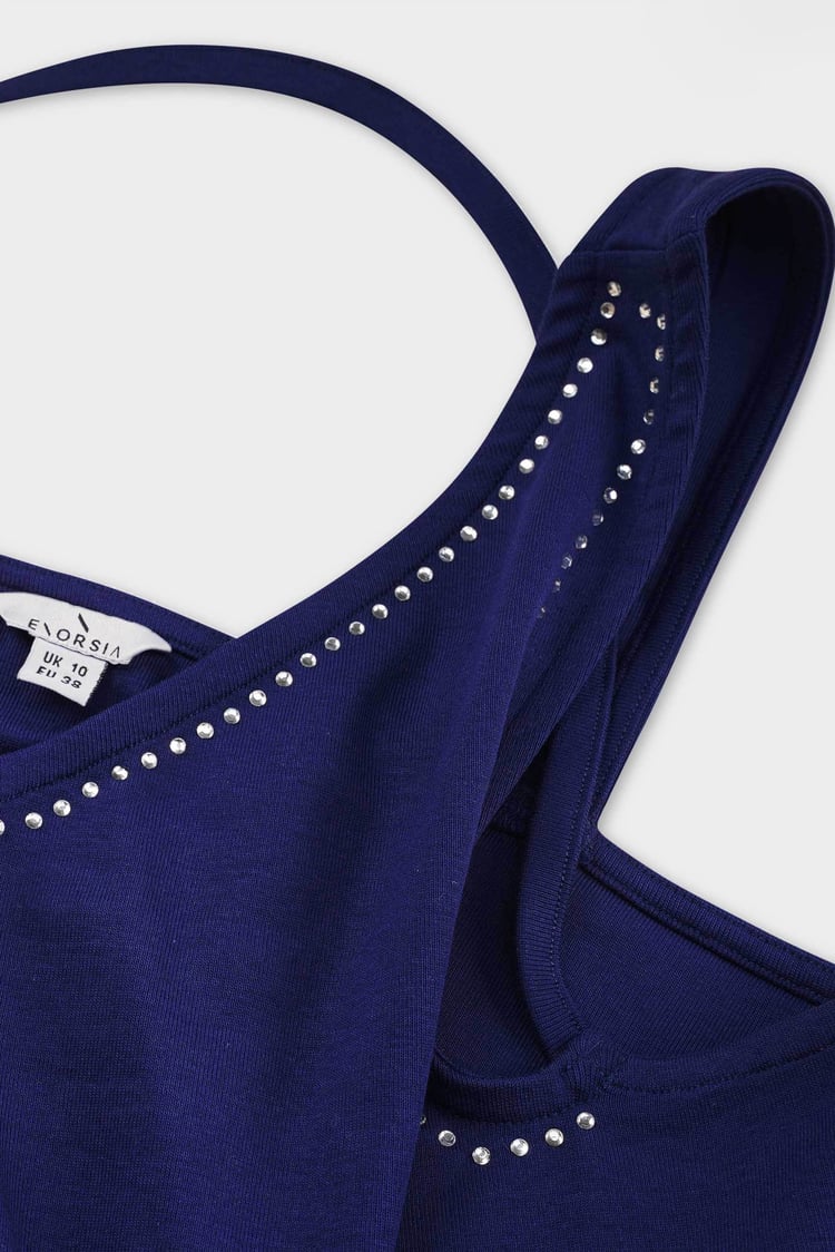 Solid ​Knitted Asymmetrical Tank Top