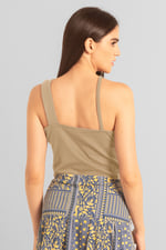 Solid ​Knitted Asymmetrical Tank Top