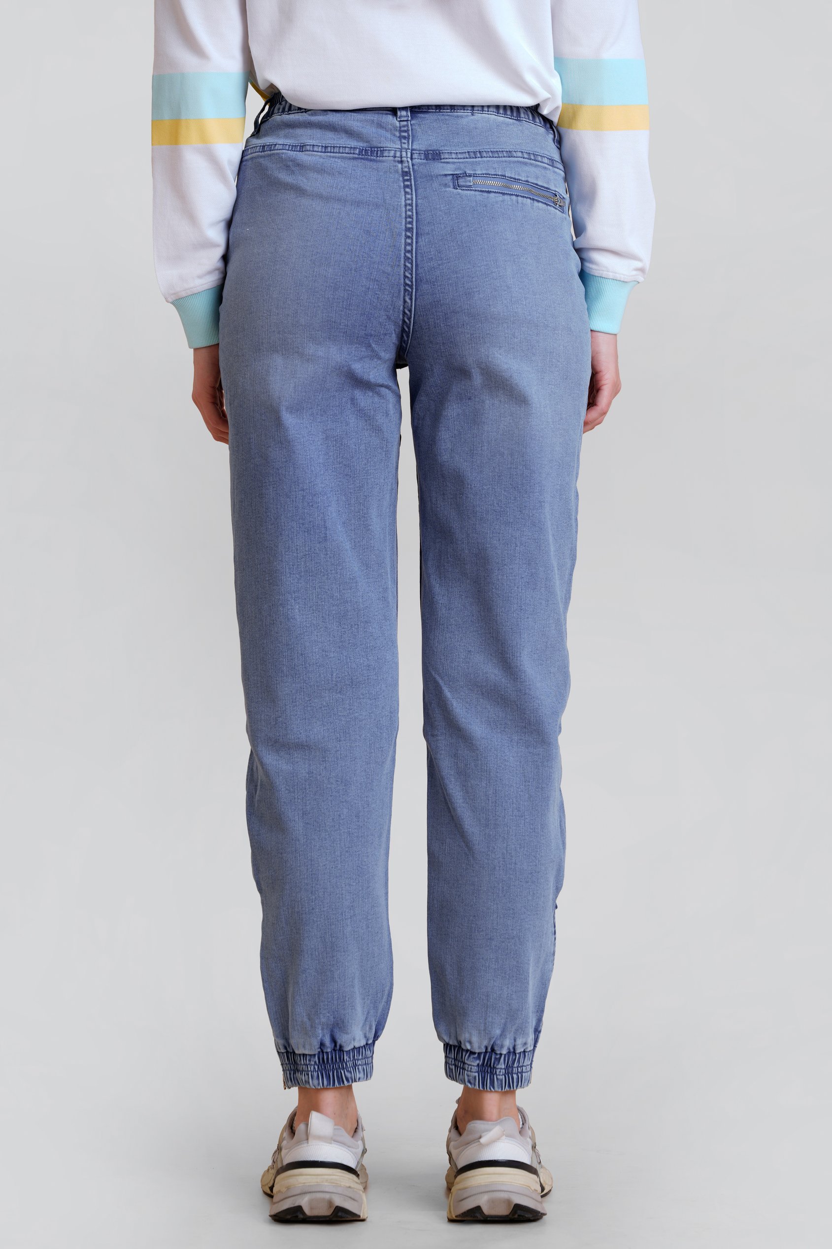 Women’s Zip-Cuff Denim Jogger Pants