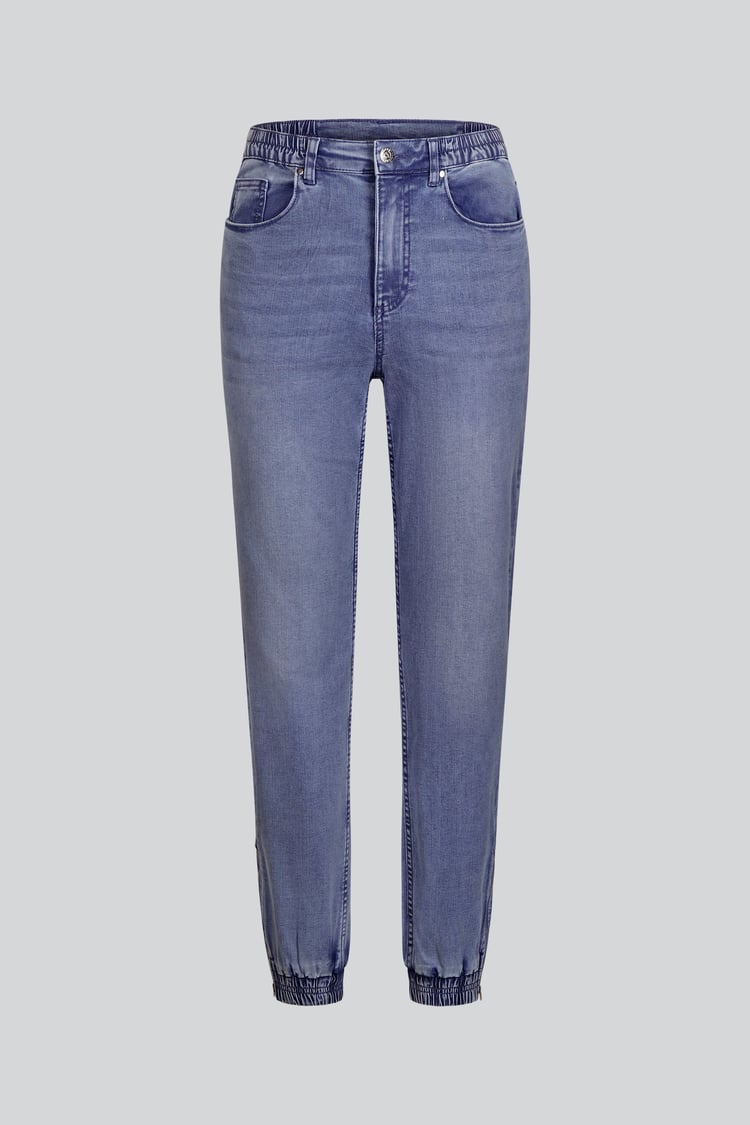 Women’s Zip-Cuff Denim Jogger Pants