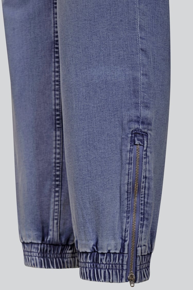 Women’s Zip-Cuff Denim Jogger Pants
