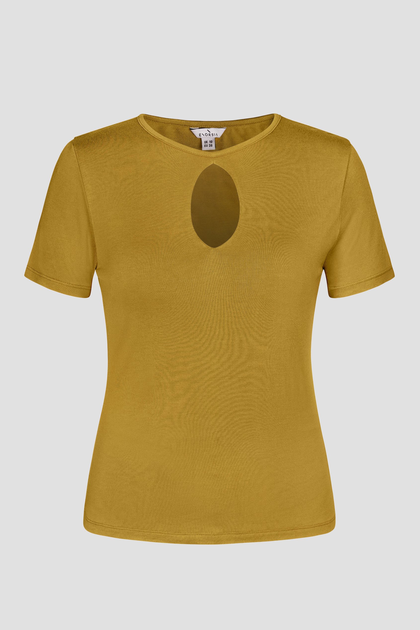 Key Hole Detail Short Sleeve Viscose Top