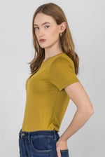Key Hole Detail Short Sleeve Viscose Top