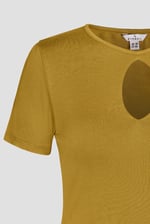 Key Hole Detail Short Sleeve Viscose Top