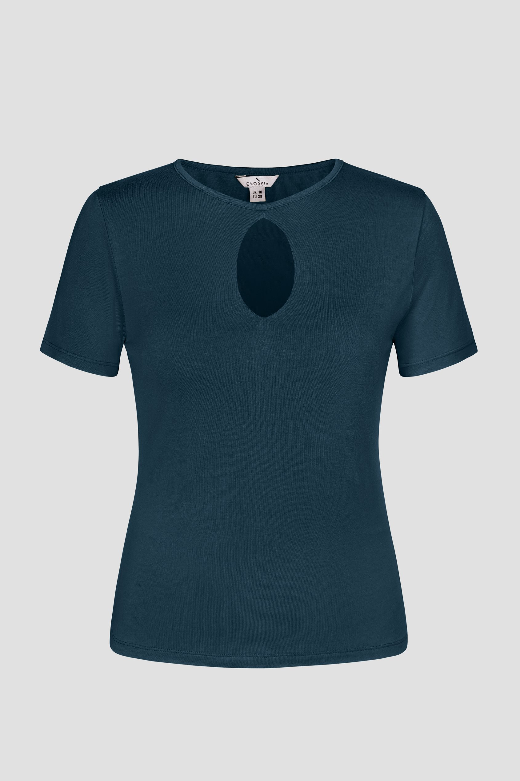 Key Hole Detail Short Sleeve Viscose Top