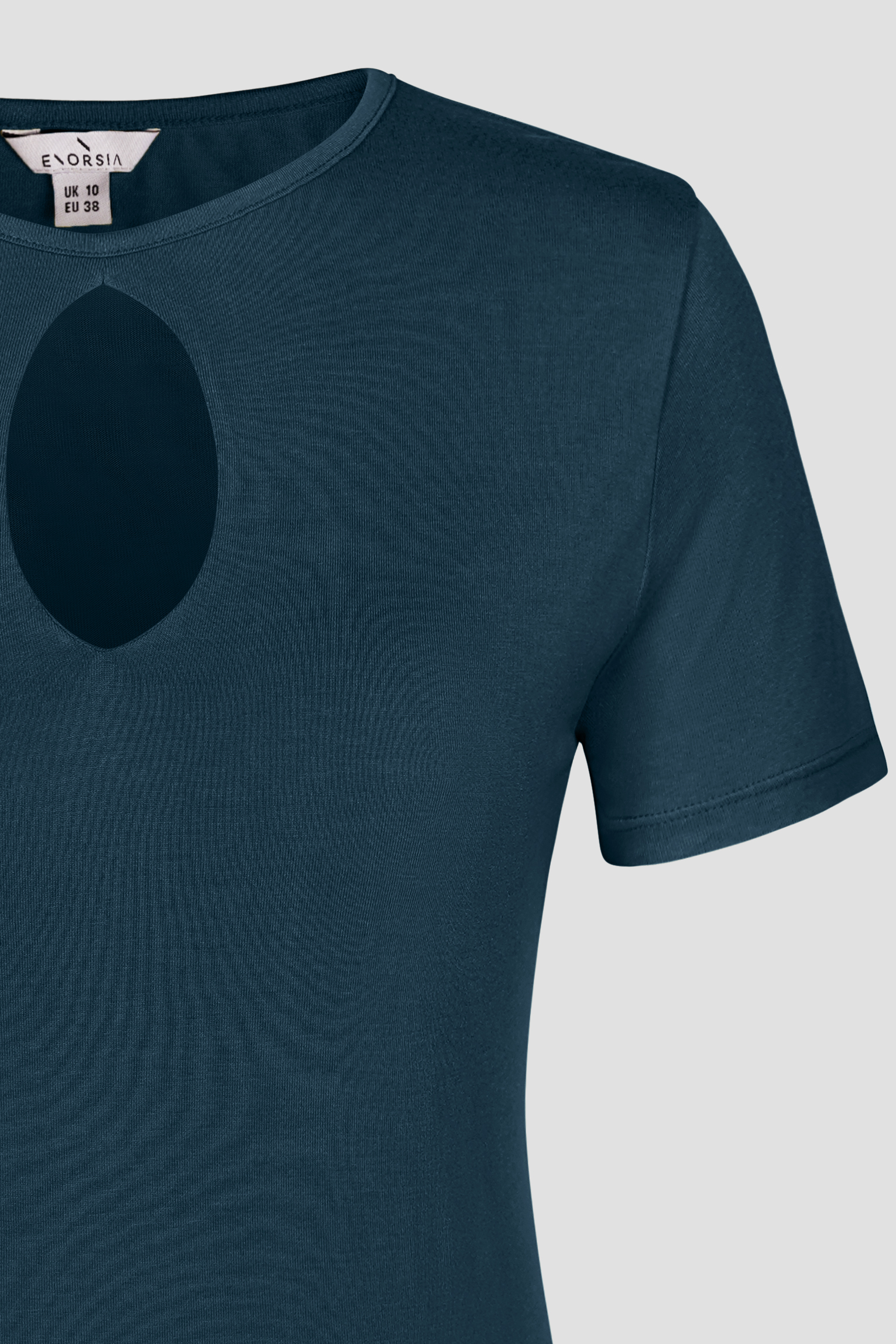 Key Hole Detail Short Sleeve Viscose Top