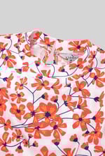 Floral Printed Smocked Hem Frill Top