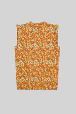 Floral Printed Smocked Hem Frill Top