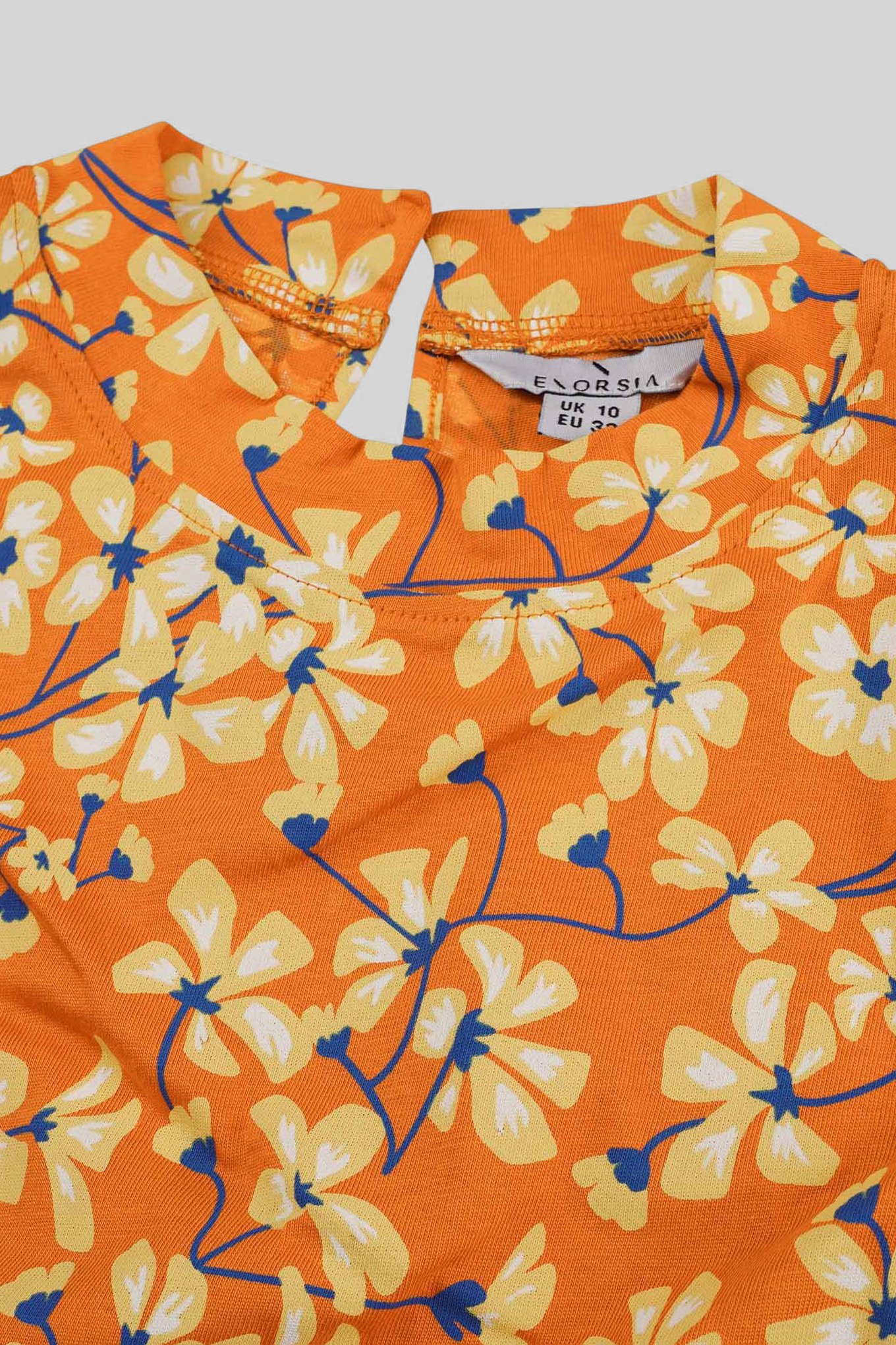 Floral Printed Smocked Hem Frill Top