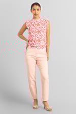 Floral Printed Smocked Hem Frill Top