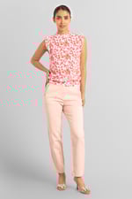 Floral Printed Smocked Hem Frill Top