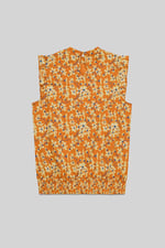 Floral Printed Smocked Hem Frill Top