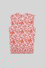 Floral Printed Smocked Hem Frill Top