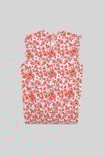 Floral Printed Smocked Hem Frill Top