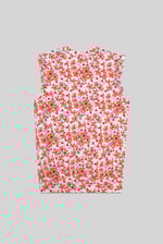 Floral Printed Smocked Hem Frill Top