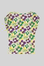 Womens Floral Print Wrap Ruffle Sleeve Top