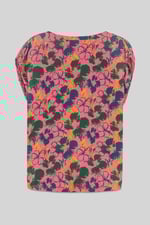 Womens Floral Print Wrap Ruffle Sleeve Top