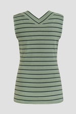 Silver Metallic V-Neck V Back Tops