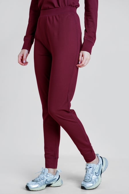 Maroon Soft Waffle Jersey Joggers