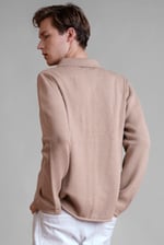 Men's Neutral Knitted Button Through Shirts