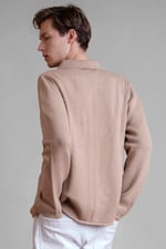 Men's Neutral Knitted Button Through Shirts