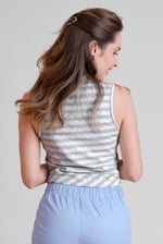 High Neck V-Cut Crop Top